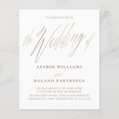 Eenvoudig Script Wit & Goud Budget Bruiloft (Voorkant)