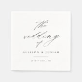 Eenvoudig Script Witte Bruiloft Servet (Voorkant)