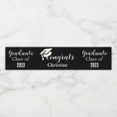 Eenvoudig script zwart afstuderen flesetiket waterfles etiket (Enkel label)