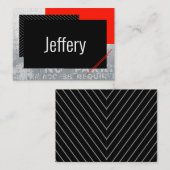 Eenvoudig script, zwart, grijs, witte streep plaatskaartje (Voorkant / Achterkant)