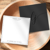 Eenvoudig script Zwart Modern gepersonaliseerd bri Notitiekaartje