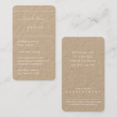 Eenvoudig script: zwart roze en krachtig elegant v afsprakenkaartje (Voorkant / Achterkant)