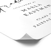 Eenvoudig Script Zwart & Wit Afstuderen Welkom Poster (Hoek)