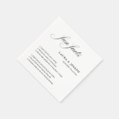 Eenvoudig Script Zwart Wit Bruiloft Interessante F Servet (Hoek)