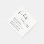 Eenvoudig Script Zwart Wit Bruiloft Interessante F Servet (Hoek)