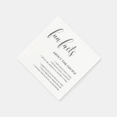 Eenvoudig Script Zwart Wit Bruiloft Interessante F Servet (Hoek)
