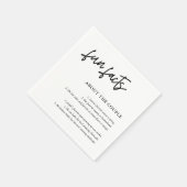 Eenvoudig Script Zwart Wit Bruiloft Interessante F Servet (Hoek)