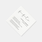 Eenvoudig Script Zwart Wit Bruiloft Leuke Feiten Servet (Hoek)