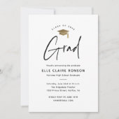 Eenvoudig script zwart-wit foto afstuderen aankondiging (Voorkant)