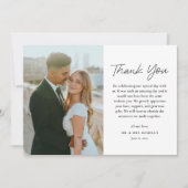 Eenvoudig Script Zwart-wit foto bruiloft Bedankkaart (Voorkant)