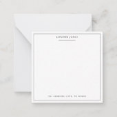 Eenvoudig script Zwart Wit Gepersonaliseerde brief Notitiekaartje (Voorkant)
