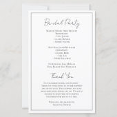 Eenvoudig script zwart-wit huwelijksprogramma (Achterkant)