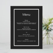 Eenvoudig script zwart wit minimalist menu (Staand voorkant)