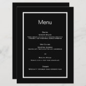 Eenvoudig script zwart wit minimalist menu (Voorkant / Achterkant)
