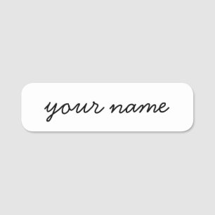 Eenvoudig script zwart-wit naamplaatje