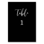 Eenvoudig script Zwart-wit tabelnummer Kaart (Voorkant)