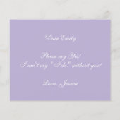 Eenvoudig scriptbudget voor Lavender Bridesmaid (Achterkant)