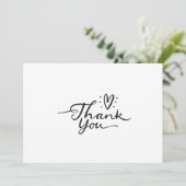 Eenvoudig scriptgeluid Hartelijk dank Bedankkaart (Staand voorkant)