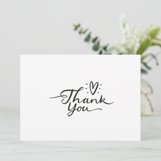 Eenvoudig scriptgeluid Hartelijk dank Bedankkaart (Staand voorkant)