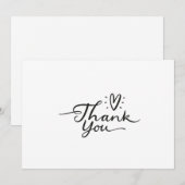 Eenvoudig scriptgeluid Hartelijk dank Bedankkaart (Voorkant / Achterkant)