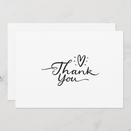 Eenvoudig scriptgeluid Hartelijk dank Bedankkaart (Voorkant / Achterkant)
