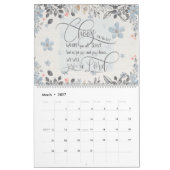 Eenvoudig Scripting Floral Calendar Kalender (Mar 2027)