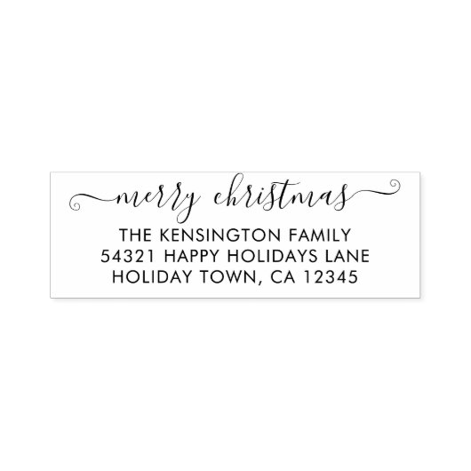 Eenvoudig scriptserverretouradres voor kerst  zelfinktende stempel (Design)