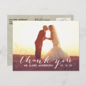 Eenvoudig scriptweddenschap Dank u Briefkaart (Voorkant / Achterkant)