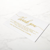 Eenvoudig scriptweddenschap Echt bedankt Folie Uitnodiging (Gedraaid)