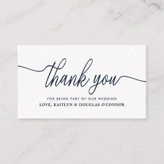 Eenvoudig scriptweddenschap Hartelijk dank Informatiekaartje (Voorkant)