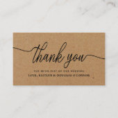 Eenvoudig scriptweddenschap Hartelijk dank Informatiekaartje (Voorkant)