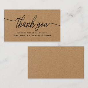 Eenvoudig scriptweddenschap Hartelijk dank Informatiekaartje