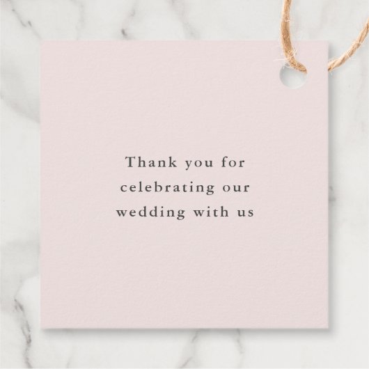 Eenvoudig scriptweddenschap Hartelijk dank voor la Bedankjes Labels (Achterkant)