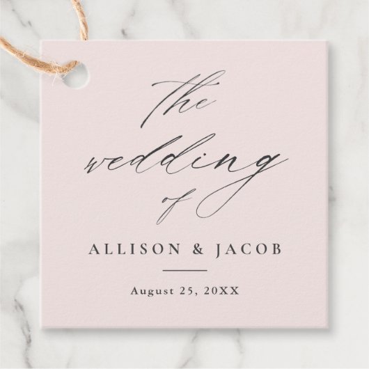 Eenvoudig scriptweddenschap Hartelijk dank voor la Bedankjes Labels (Voorkant)