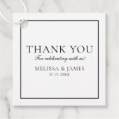 Eenvoudig scriptweddenschap Hartelijk dank wit Bedankjes Labels (Voorkant)