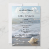 Eenvoudig Seashell Beach Baby shower Kaart (Voorkant)