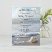 Eenvoudig Seashell Beach Baby shower Kaart (Staand voorkant)