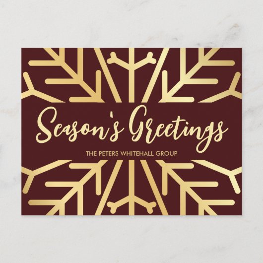 Eenvoudig Seizoen Sneeuwschilferige goudmakerij Briefkaart (Voorkant)