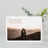 Eenvoudig Serif HOPE Groen Aquarel Echte Folie Feestdagenkaart (Staand Voorkant)