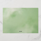 Eenvoudig Serif HOPE Groen Aquarel Echte Folie Feestdagenkaart (Achterkant)