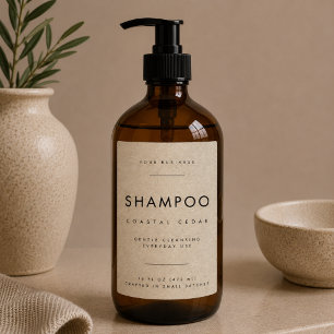 Eenvoudig shampoo zakelijk brandinglabel voedselcontainer etiket