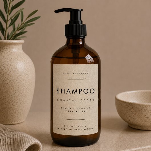Eenvoudig shampoo zakelijk brandinglabel voedselcontainer etiket