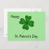 Eenvoudig shamrock-ontwerp briefkaart (Voorkant / Achterkant)