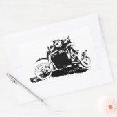 Eenvoudig sidecarcross-ontwerp rechthoekige sticker (Envelop)