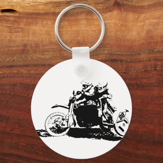 Eenvoudig sidecarcross-ontwerp sleutelhanger (Voorkant)