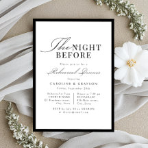 Eenvoudig sierlijk script typografie de avond voor