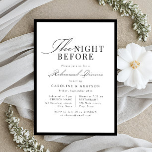 Eenvoudig sierlijk script typografie de avond voor kaart