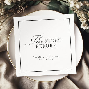 Eenvoudig sierlijk script typografie de nacht ervo servet