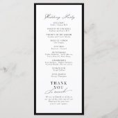 Eenvoudig sierlijk script typografie huwelijksprog menu (Achterkant)