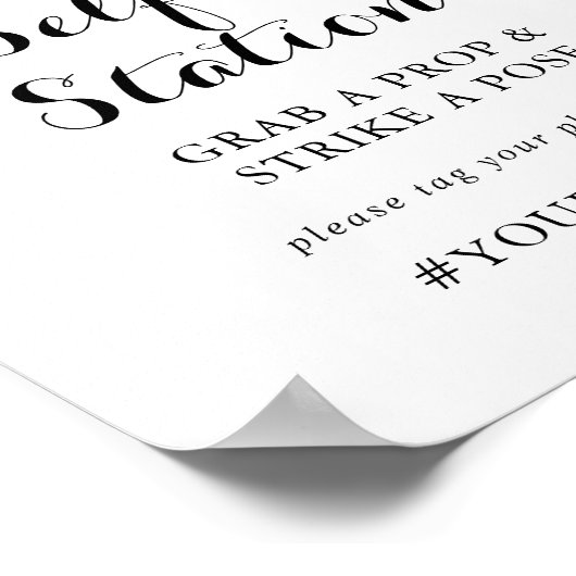 Eenvoudig signaal van Floral Green Foliage Selfie- Poster (Hoek)